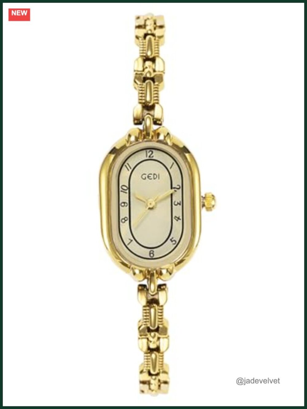 FANMIS Women's Oval Vintage Bracelet Watch Gold Plated Quartz Dress Watch